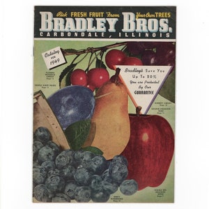Nursery Catalog Bradley Bros 1940s Fruit Trees, Roses, Rare Trees Carbondale IL
