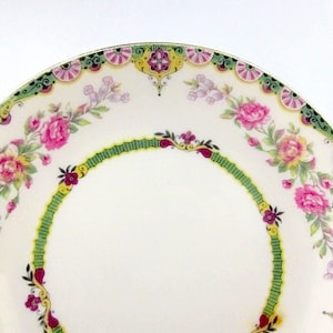 Vintage c 1920s Limoges France Bowl Guerin-Pouyat-Elite Ltd Pink Roses 5-1/4&quot;