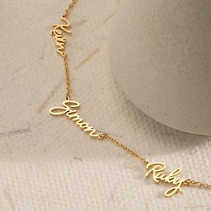 Collar con varios nombres, collar personalizado con nombre familiar, joyería con nombre para niños, regalo para el Día de la Madre, regalo de aniversario, regalo para una amiga, regalo para ella