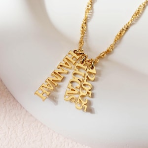 Personalized Name Necklace, Kids Name Necklace, Multiple Names Jewelry, Birthday Gift, Bridesmaid Gift, Gift for Grandma, Gift for Her
