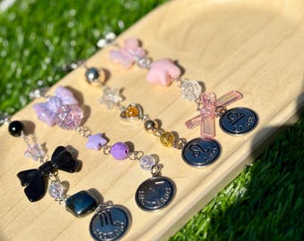 Charm para bolso con cuentas del zodiaco hecho a mano: Llavero celestial