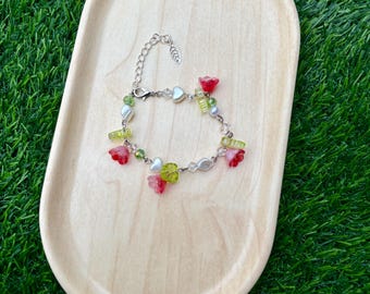 Lily of the Valley Flower Bracelet: Handmade Silver Charm, Adjustable