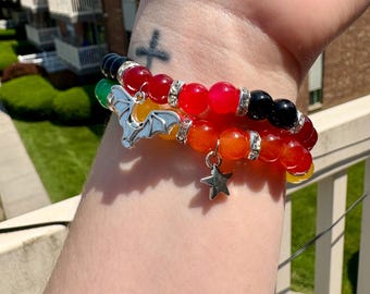 Mavis and Johnny Couple Bracelet: Handmade Glass Beaded Hotel Transylvania