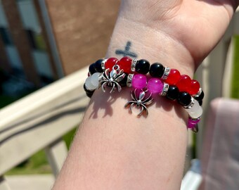 Miles and Gwen Couple Bracelet: Spiderman Handmade Jewelry