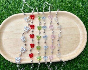 Pulsera de cuentas de semillas de mariposa de colores - Tema natural hecho a mano