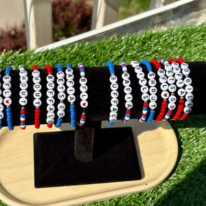 Buffalo Bills Bracelet | Seed Bead Bracelet | Bills Mafia | Go Bills | Football Jewelry | Handmade Jewelry | Bills Merch | NFL Bracelet