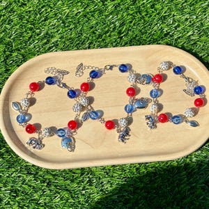 Buffalo Bills Charm Bracelet | Silver Charm Bracelet | Bills Mafia | Football Jewelry | Handmade Jewelry | Bills Merch | NFL Bracelet