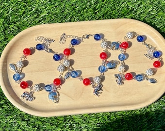 Pulsera con dije de los Buffalo Bills: plata, vidrio y acrílico - Bills Mafia