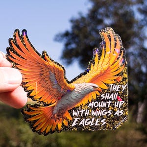 Eagle Faith Sticker, Faith Based, Religious Sticker, Christian Sticker, Phone Sticker, Laptop Sticker, Water Bottle Sticker, Scripture Decal