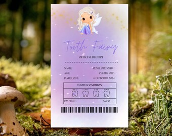 Tooth Fairy Receipt Instant Download, Tooth Fairy Receipt, Printable Tooth Fairy Receipt, Tooth Fairy Gift, Tooth Fairy Keepsake