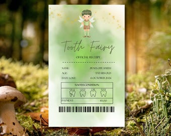 Tooth Fairy Receipt Instant Download, Tooth Fairy Receipt, Printable Tooth Fairy Receipt, Tooth Fairy Gift, Tooth Fairy Keepsake