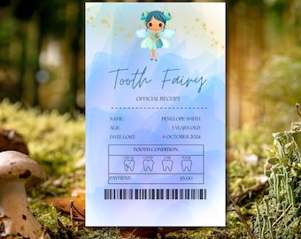 Tooth Fairy Receipt Instant Download, Tooth Fairy Receipt, Printable Tooth Fairy Receipt, Tooth Fairy Gift, Tooth Fairy Keepsake