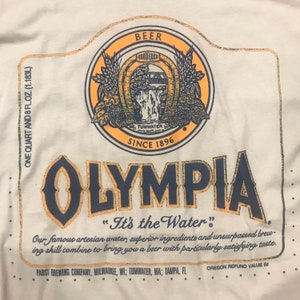Olympia Beer Label T Shirt (add size @ checkout comments or message me)
