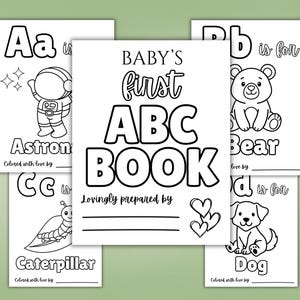 ABC Coloring Book, Babys First ABC Book, Keepsake, Baby Shower Activity (Digital Download)