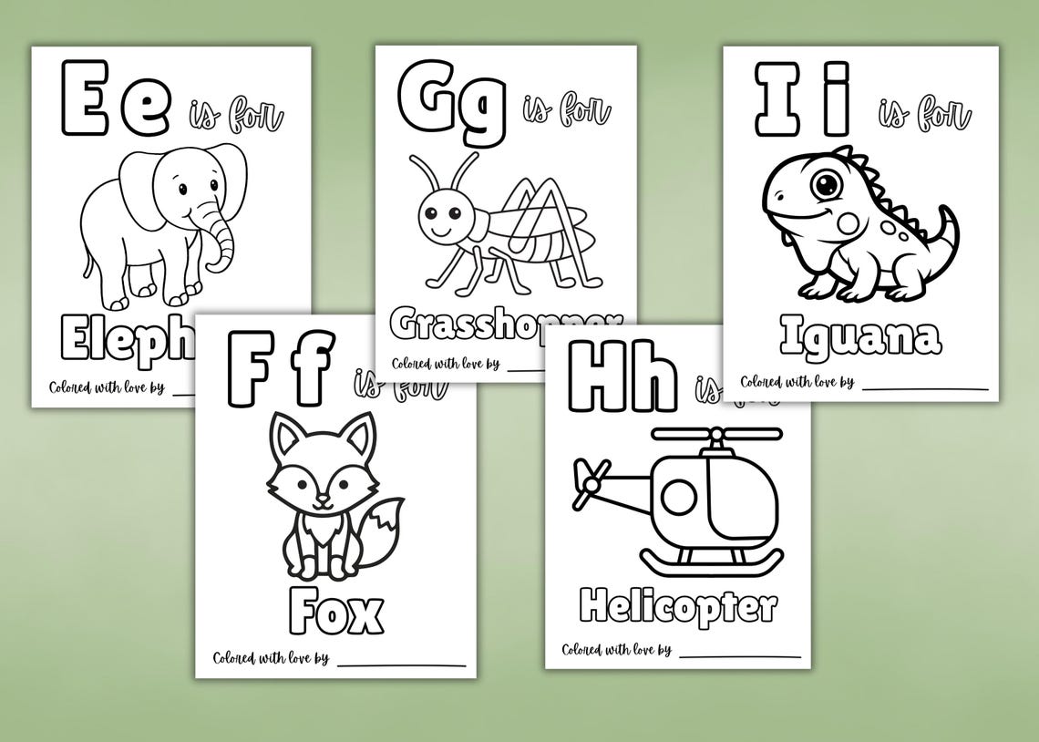 ABC Coloring Book, Babys First ABC Book, Keepsake, Baby Shower Activity ...