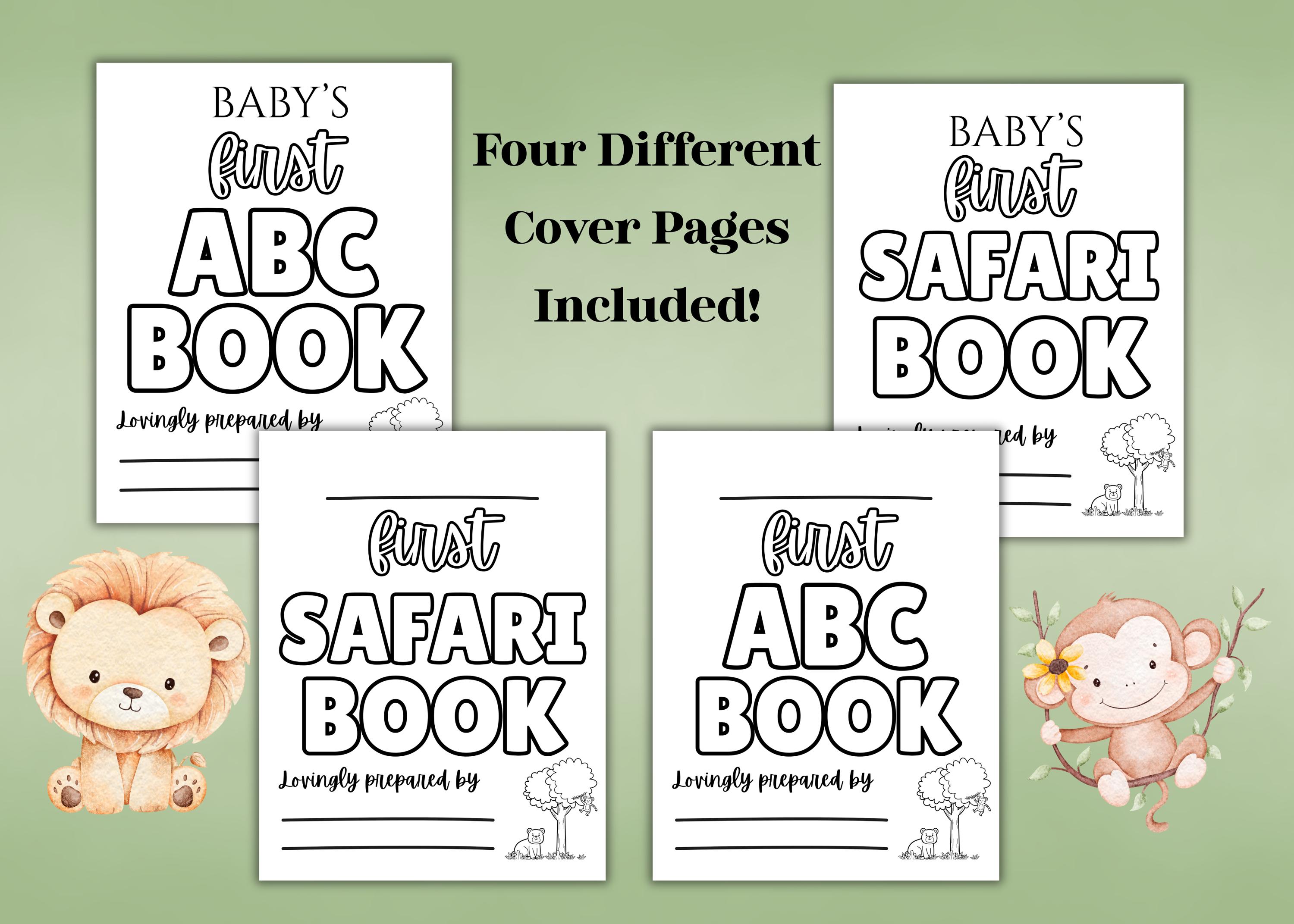 Babys First ABC Coloring Book, Safari Animals, Baby Shower Activity ...