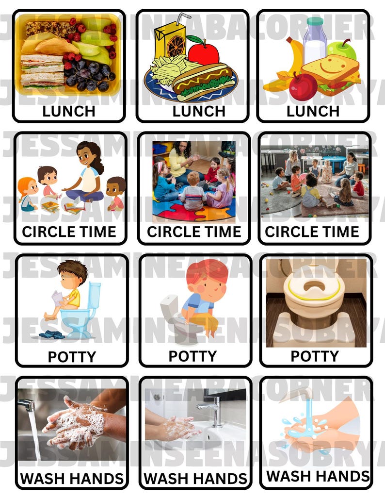 ABA Visual Icons Pack – 12 Printable Pages, 3 Variations Each, Digital ...