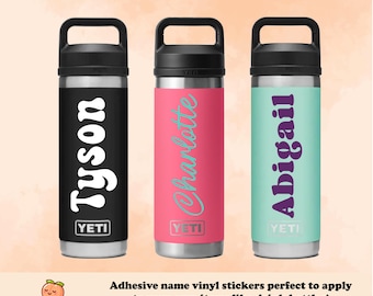Personalised Name Vinyl Decal: Drink Bottle, Lunchbox, Coat Hanger Sticker