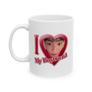 BTS I Love My Boyfriend Jungkook Personalized Coffee Mug for Kpop Army BTS Fans, Cute Gifts , Drinkware, Tea Mug, Cup