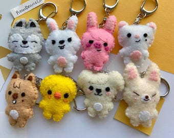 SKZOO Stray Kids Keychain Accessory Wolf Chan, Leebit, Dwaekki, Jiniret, Han Quokka, BbokAri, PuppyM, FoxI.Ny