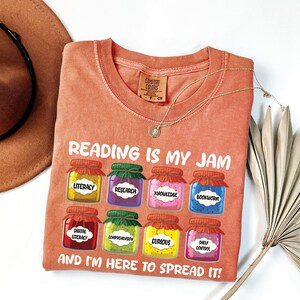 Reading is My JAM Book Lover Tee Inspirational Literary Shirt Gift for Bookworms