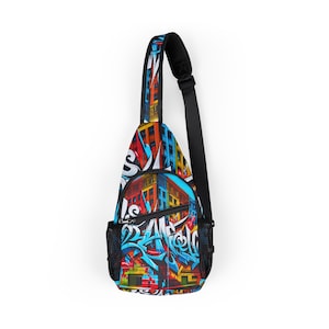 Urban Graffiti Chest Bag - Trendy Streetwear, Perfect for Festivals, Casual Outings, Travel, and Everyday Use, Hipster Style Accessory