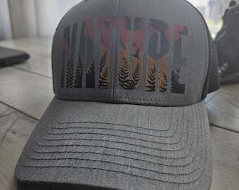 Nature Trucker Retro Hat, Outdoor Adventure Cap, Gifts for Nature Lovers, Camping Hat, Boho Style Headwear