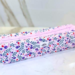 Quilted Hair Tool Organizer, Floral Pattern Bag, Quilted Makeup Bag, Hair Tool Travel Bag, Hair Tool Storage Bag, Hair Tool Pouch
