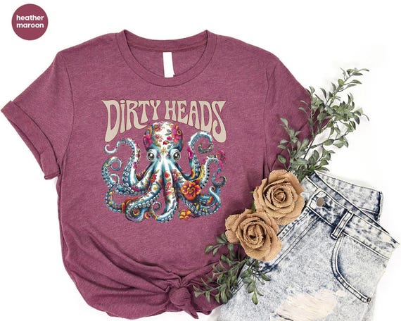 Dirty Heads Octopus T-Shirt: Retro Psychedelic Band Tee