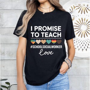 School Social Worker T-Shirt: Heart Pride Diversity Graphic Tee