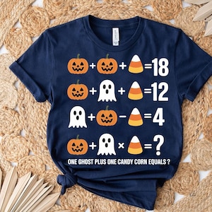 Halloween Math Shirt – Funny Pumpkin Ghost Candy Corn Tee – Cute Halloween Puzzle Shirt – Halloween Teacher Gift – Spooky Math Shirt