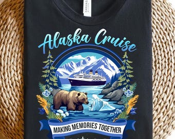Alaska Cruise 2026 Passendes Familien-T-Shirt im Gletscherbär-Design