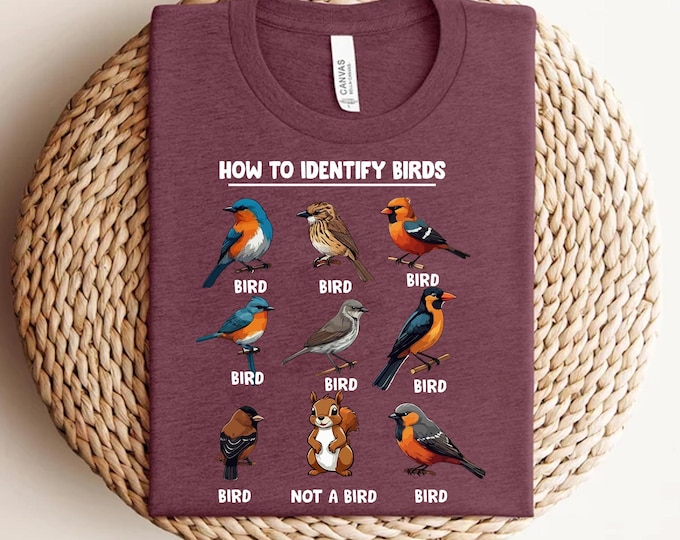 Funny Bird Identification Chart T-Shirt: Bird Lover Gift