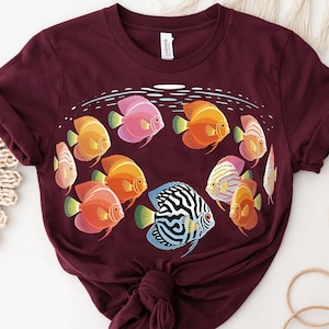 Tropical Fish Shirt – Unique Aquarium Tee – Ocean Colorful Fish Graphic – Marine Life Lover Gift – Underwater Sea Animal T-Shirt