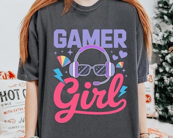 Gamer Girl Shirt, Cute Gamer Shirt, Gaming Girl Shirt, Gamer Gift for Her, Streamer Shirt, Headset Gaming Shirt, Women Gamer Tee