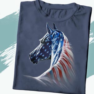 American Flag Horse Shirt: Patriotic Equestrian Tee
