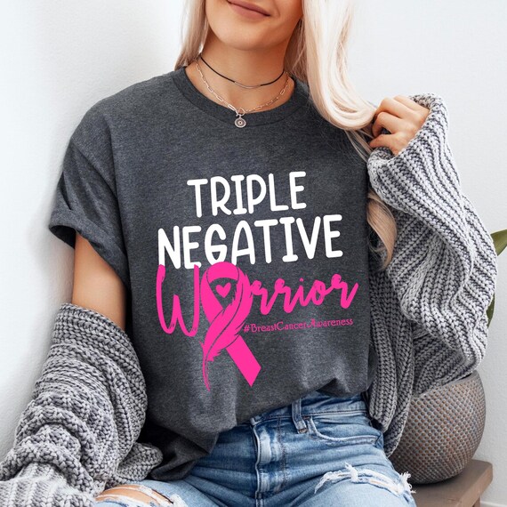 Triple Negative Breast Cancer Warrior Shirt: Pink Ribbon Survivor Tee