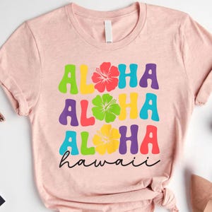 Chemise hawaïenne Aloha | Chemise rétro arc-en-ciel Aloha pour Femme Homme | Chemise hawaïenne pour les vacances d'été | Cadeau t-shirt graphique de plage coloré