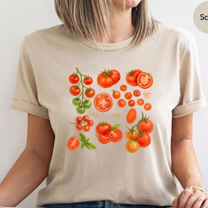 Tomato Garden Shirt for Women, Heirloom Tomato T-Shirt, Organic Veggie Tee, Gardening Gift Idea, Farm to Table Shirt, Vegan Plant Top