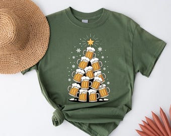 Funny Beer Christmas Tree Shirt: Holiday Drinking Tee