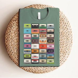 Cassette Tape Shirt – Retro Mixtape Music Tee – Colorful 80s 90s Nostalgia Gift – Vintage Audio Tape T-Shirt – Throwback Vibe Shirt