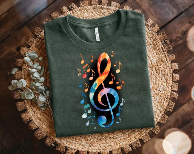Rainbow Treble Clef Music Shirt – Musician Gift