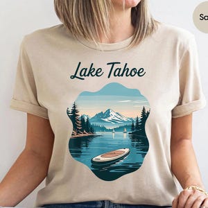 Lake Tahoe Shirt – Vintage Scenic Mountain and Lake Paddle Boat T-Shirt, Nature Lover Gift, Outdoor Adventure Tee, Lake Life Travel Souvenir