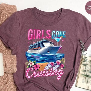 Girls Gone Cruising Shirt – Cruise Vacation T-Shirt for Women, Girls Trip Matching Tee, Tropical Beach Party Shirt, Cruise Squad Outfit