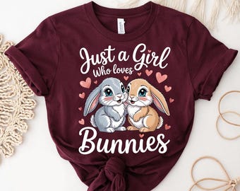 Camiseta para amantes de los conejos: adorable camiseta con estampado de conejo, regalo para mamá.