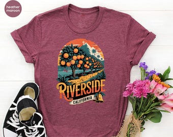 Vintage Riverside California T-Shirt: Retro Orange Grove Travel Tee