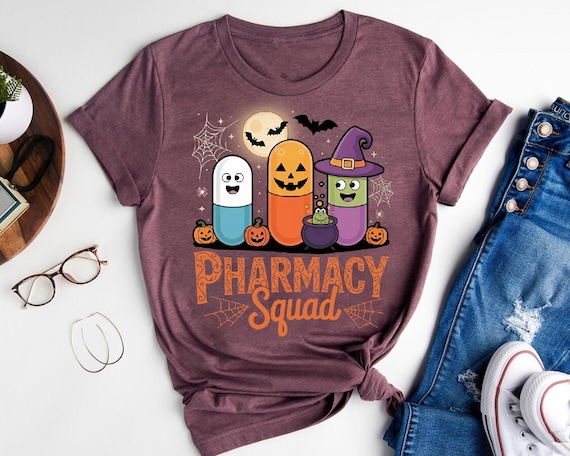 Pharmacy Squad Halloween Shirt: Spooky Pill Graphic Tee