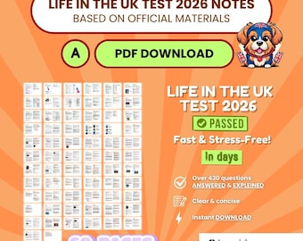 Notas de estudio del examen "Vida en el Reino Unido 2026": Más de 430 respuestas destacadas (Descargar PDF)