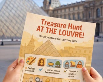 Louvre Scavenger Hunt for Kids, Paris Scavenger Hunt Printable, Museum Activity Pack Ages 5-10, France Family Trip, Kids Travel Worksheet