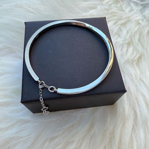 Sterling Silver Twisted Mobius Bangle | Handmade Double Strand Bracelet | Hammered Adjustable 925 Silver Cuff | Inspired by Infinite Flow